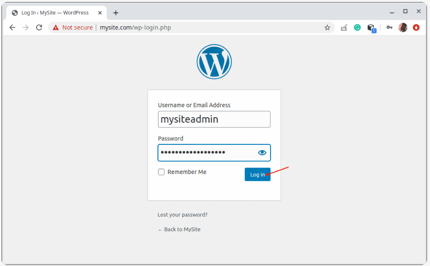 WordPressのログイン情報を入力する