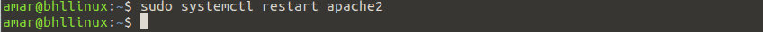 apache2サービスを再起動します