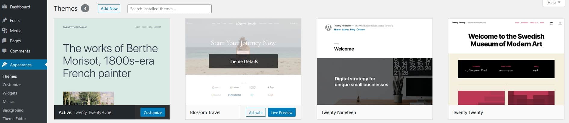แท็บลักษณะที่ปรากฏของ WordPress ตอนที่ 2
