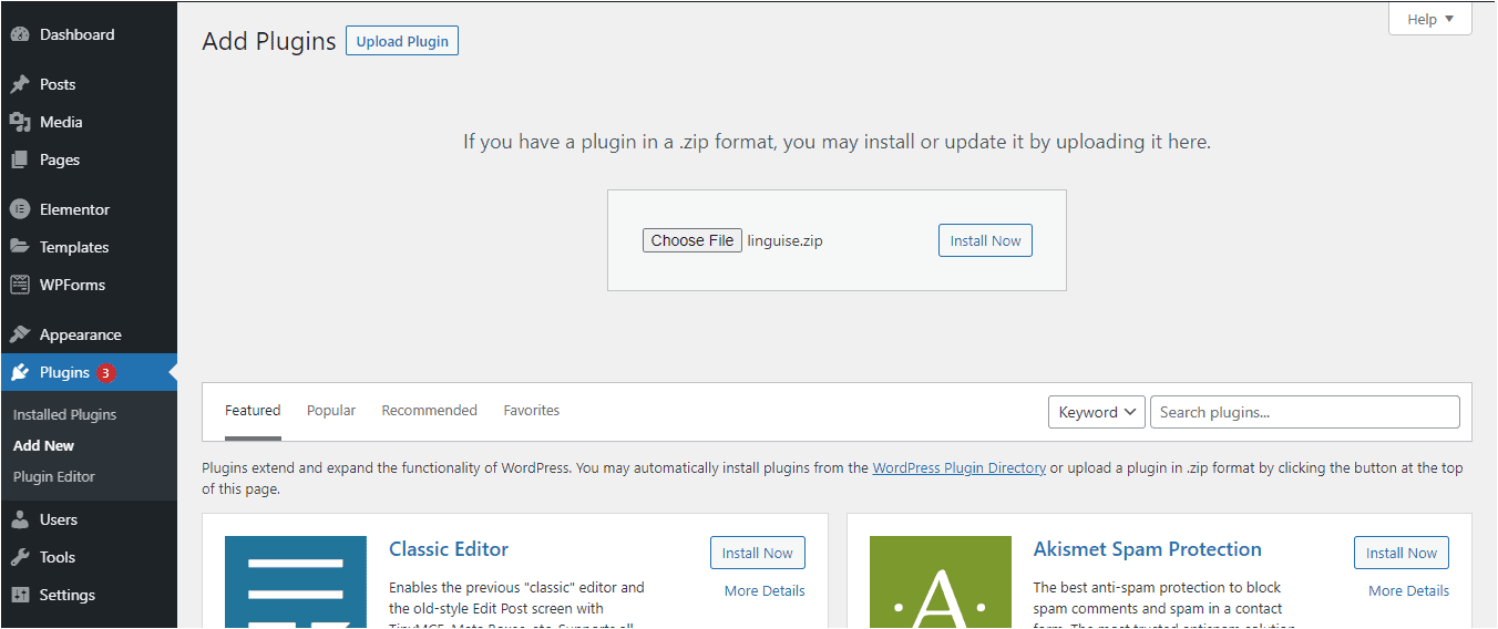Instalasi plugin bahasa