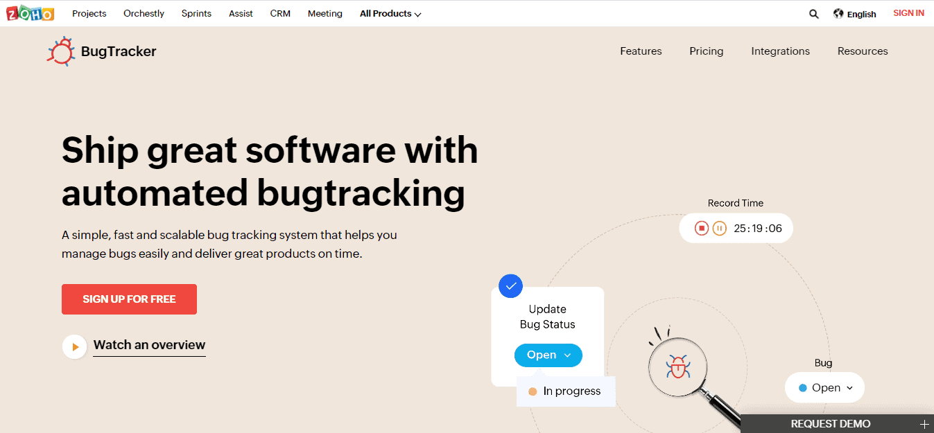 Pelacak Bug Zoho