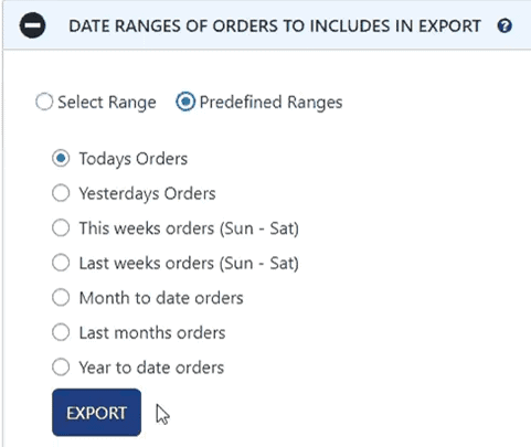 نطاقات تواريخ أوامر WooCommerce Order Export Pro