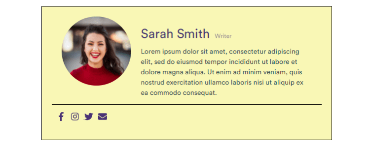 Exemplo de caixa de autor simples
