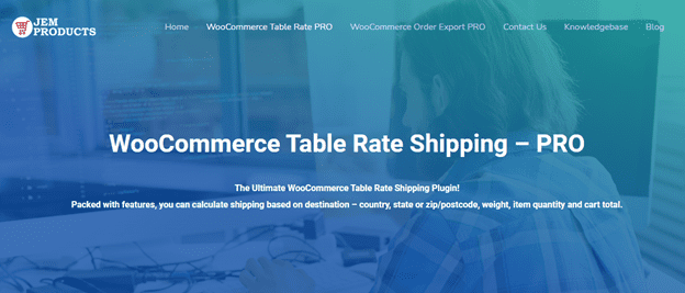 WooCommerce Table RateShippingProのランディングページ
