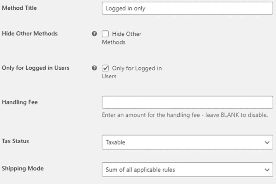 WooCommerce Table RateShippingPro配送方法の編集