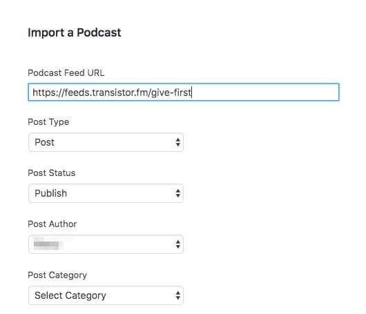 Die Importer-Einstellungen.