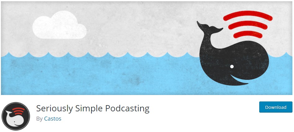 Le logo de la bannière du plugin Seriously Simple Podcasting
