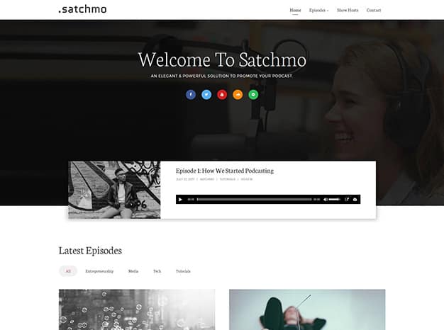Tema Podcast Satchmo WordPress