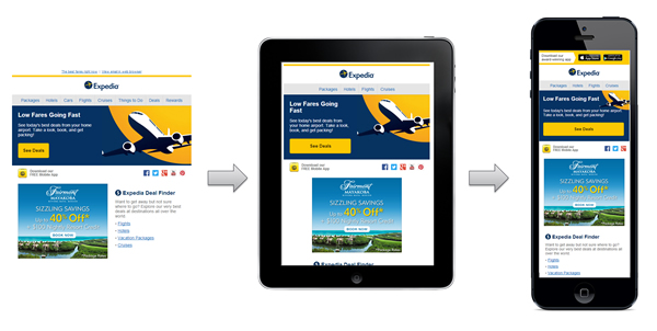 Expedia juga menggunakan email responsif