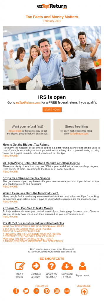 invia il primo post del blog nella newsletter via e-mail