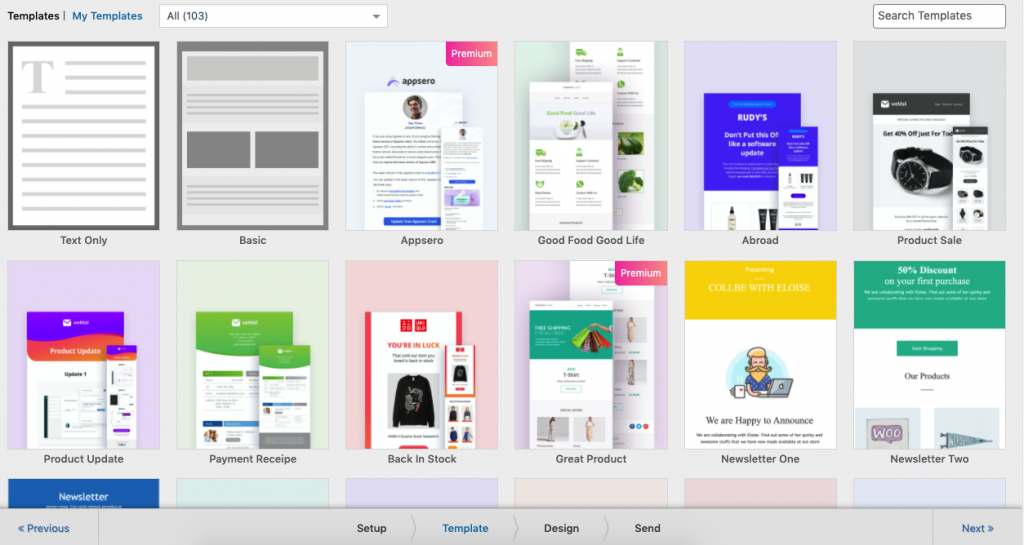 weMail e-posta şablonları