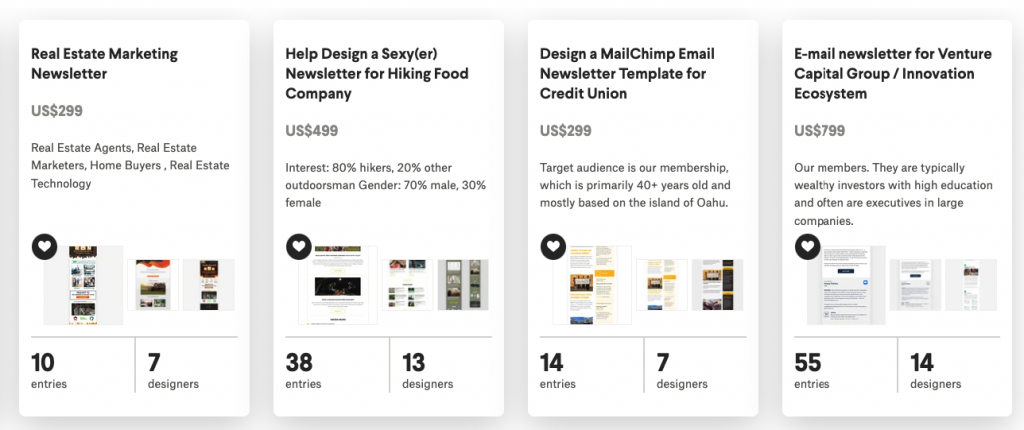 99Designs E-posta pazarlama şablonları