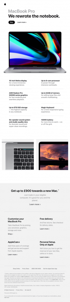 Apple MacBook Pro Lansman E-postası