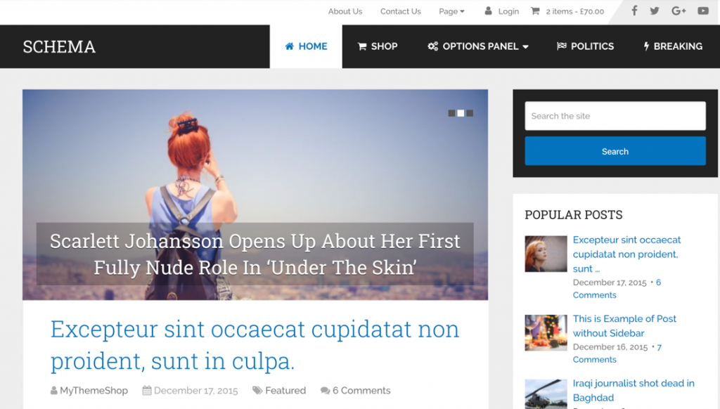 블로깅을 위한 40가지 최고의 무료 WordPress 테마 (2020) 7