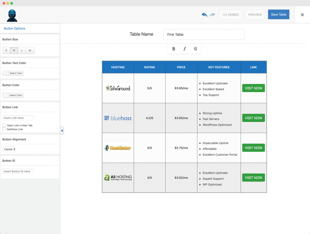 7+ meilleurs plugins de table WordPress (magnifiques et réactifs) 2