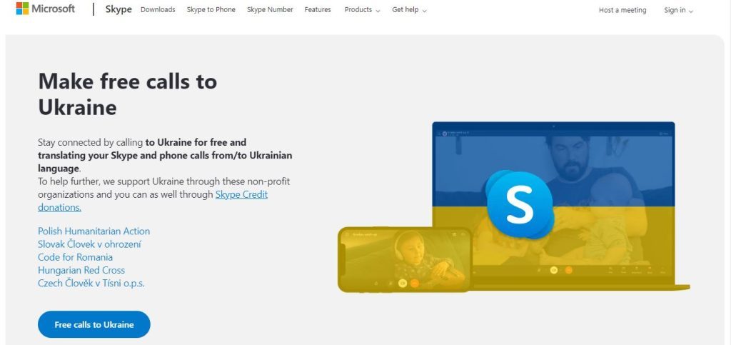Skype-Landingpage