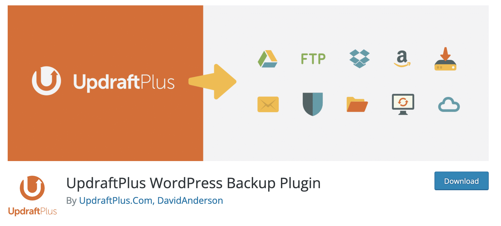 UpdraftPlus WordPressバックアッププラグインを使用すると、サイトをバックアップできます。