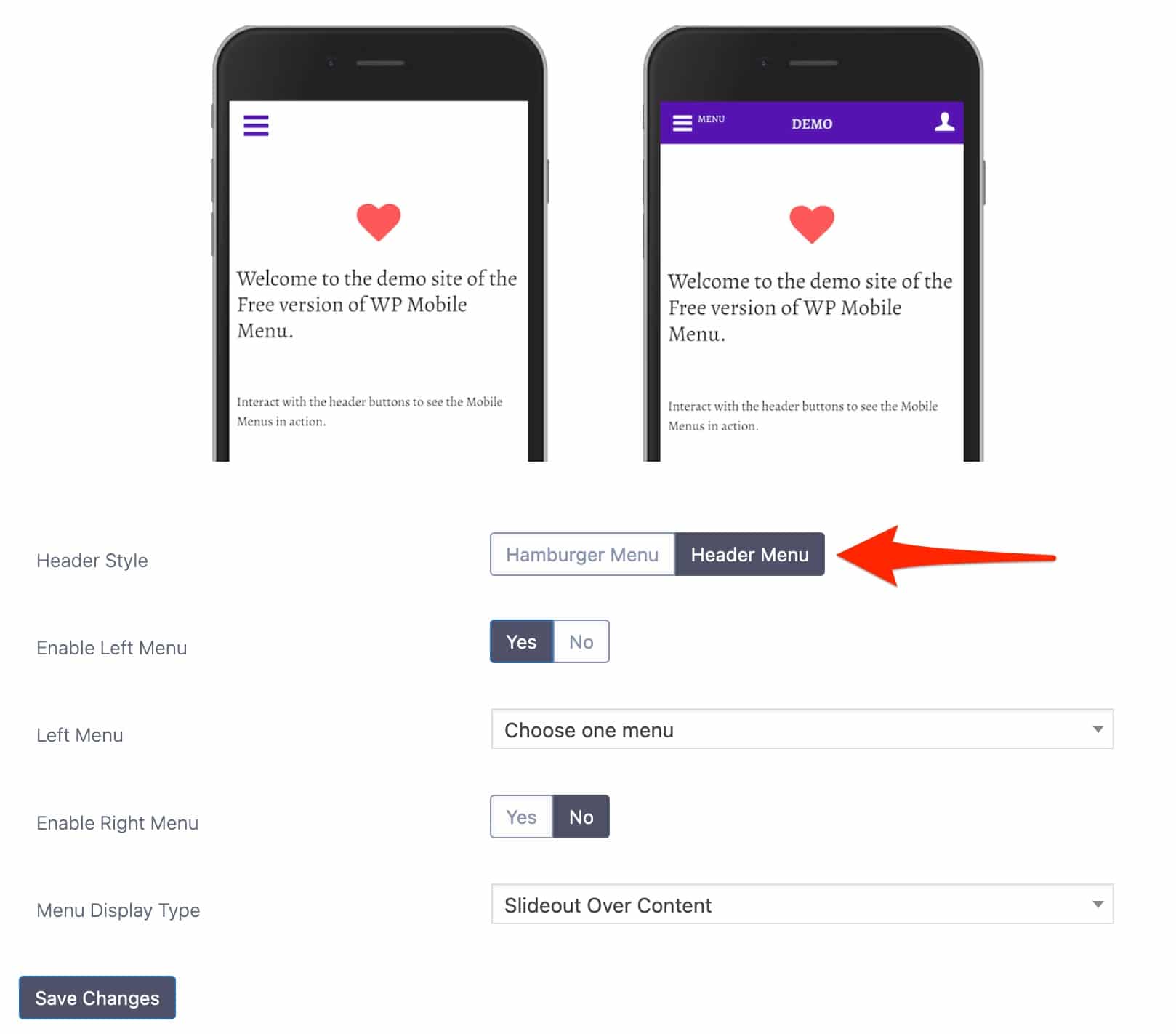 Il plug-in WP Mobile Menu consente di creare 2 tipi di menu in WordPress.