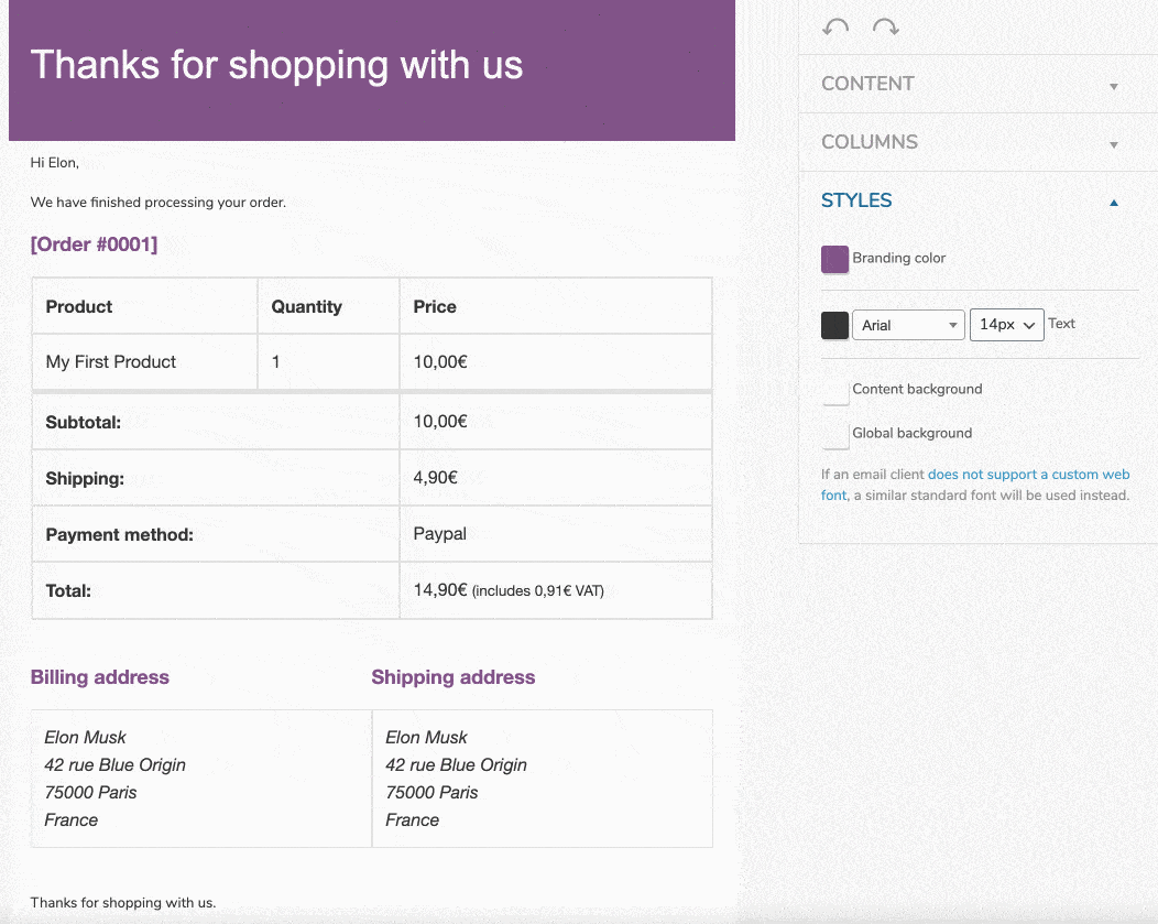 MailPoetは、WooCommerceを使用してメールをカスタマイズするためのツールを提供します。