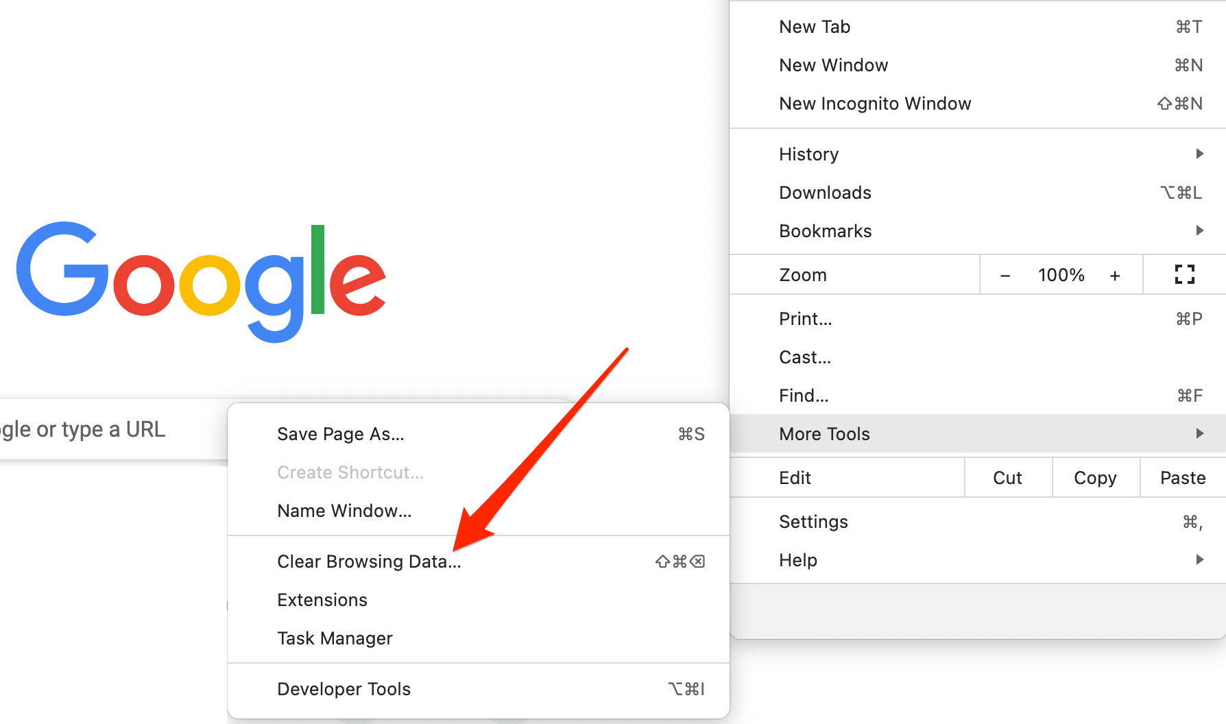 清除 Google Chrome 上的浏览​​数据