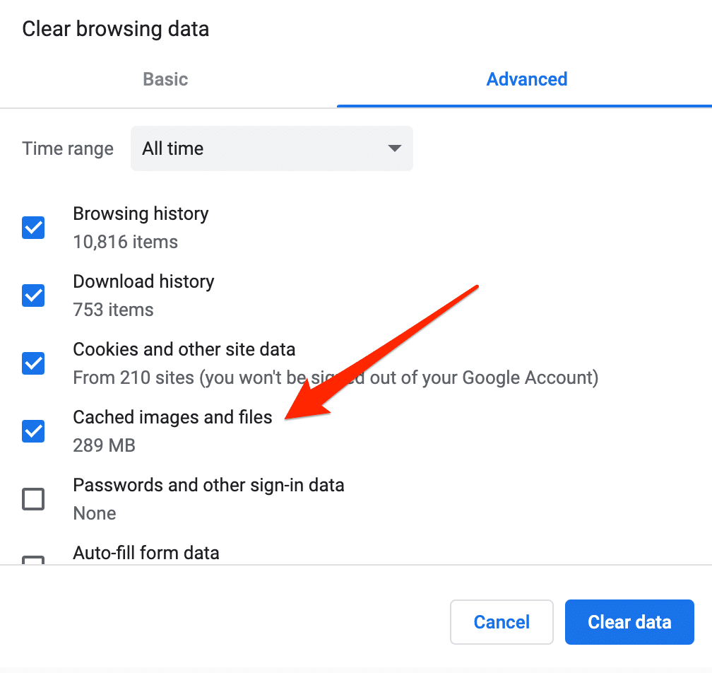 如何清除 Google Chrome 上的浏览​​数据以及缓存的图像和文件。