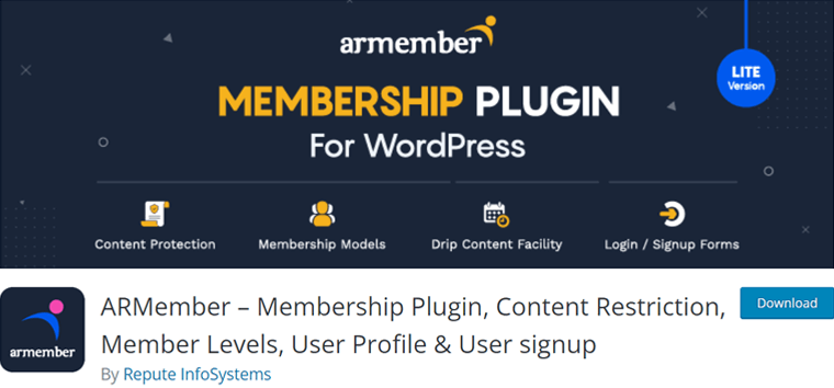ARMember - Plugin d'adhésion WordPress gratuit