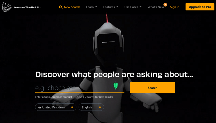 AnswerThePublic SEO Platform - Alternativas de Ubersuggest