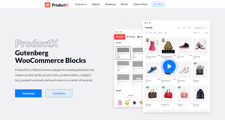 ページレイアウトを変更するためのProductXWooCommerceBlocksプラグイン