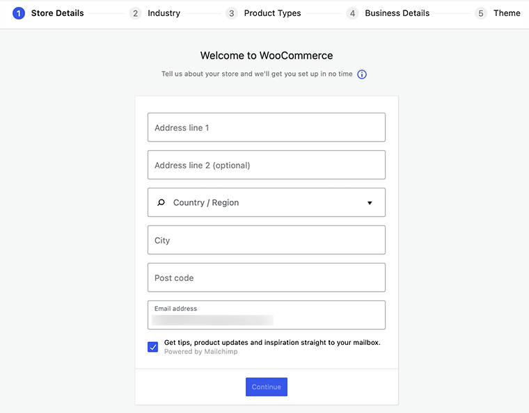 Configuration des détails de la boutique WooCommerce
