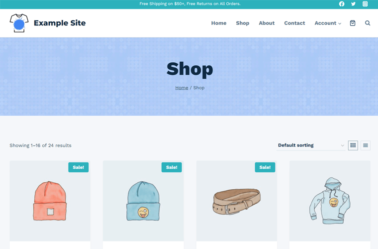 Aperçu de votre boutique en ligne