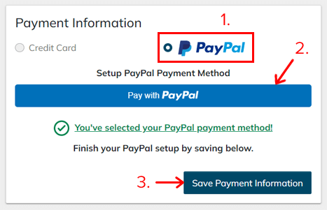 Enregistrer les informations de paiement