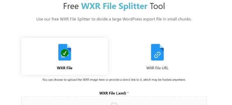 Скриншот WXR File Splitter Tool