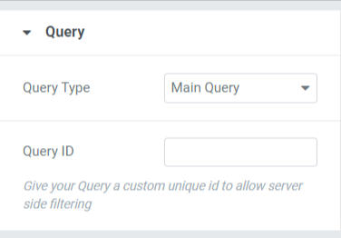Sección de consulta en la pestaña Contenido del widget de control deslizante de tarjeta