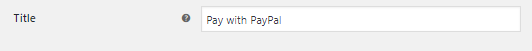 Secțiunea Titlu PayPal