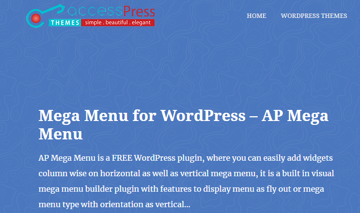 Plugin AP Mega Menu WordPress