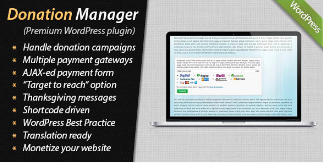 Plugin Donation Manager Pro pour les sites WordPress