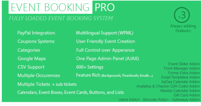 Event Booking Pro WordPress 调度预订插件