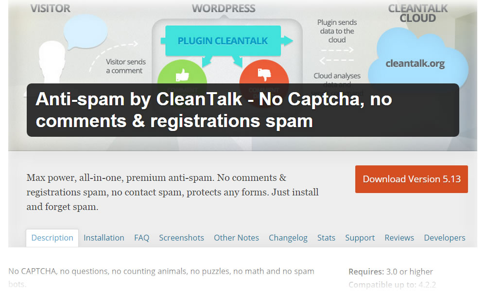 CleanTalk 的反垃圾邮件 WordPress 垃圾邮件插件