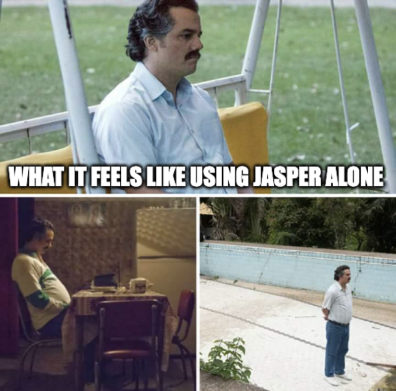 Jasper.ai Community Sad Pablo Meme