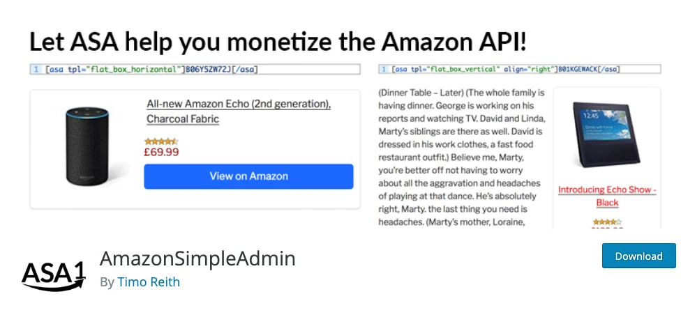 Plugin di affiliazione AmazonSimpleAdmin