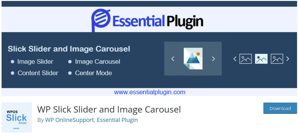 Curseur WP Slick et carrousel d'images