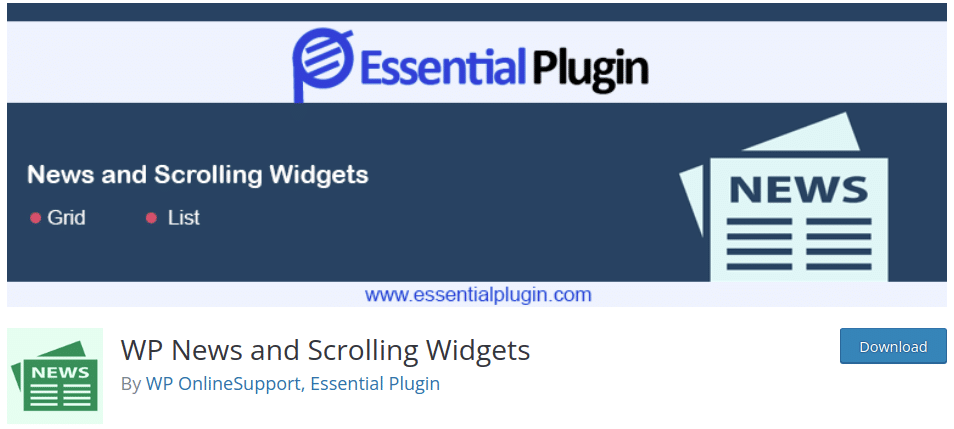WP News et plugin de défilement