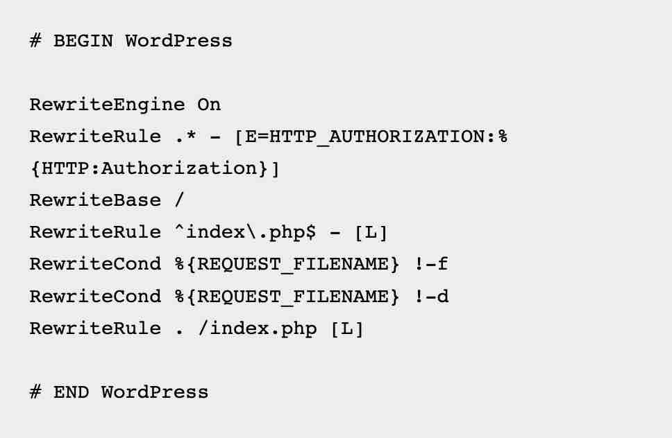 例のないdefichier.htaccessはWordPressを提案します。