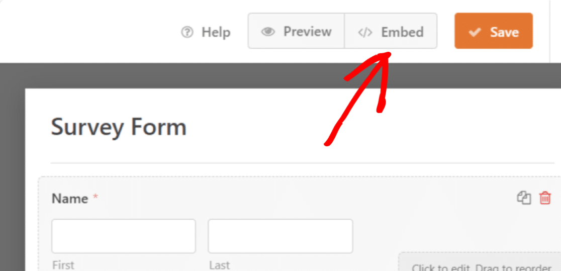 معاينة تضمين حفظ wpforms