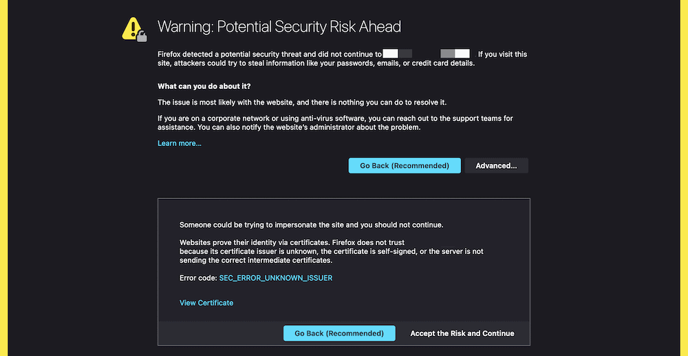 ERR_SSL_PROTOCOL_ERROR в Firefox.