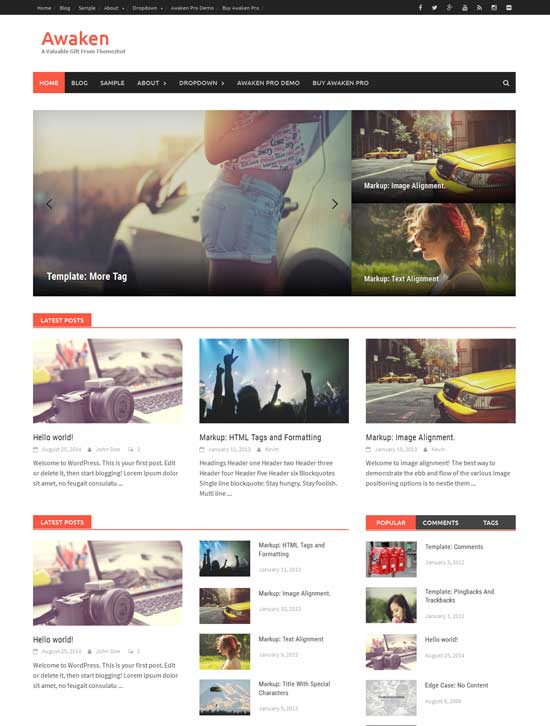 Uyanış retina ücretsiz dergi WordPress teması