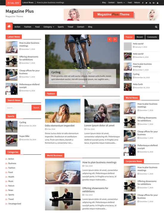 dergi artı ücretsiz duyarlı wordpress teması.