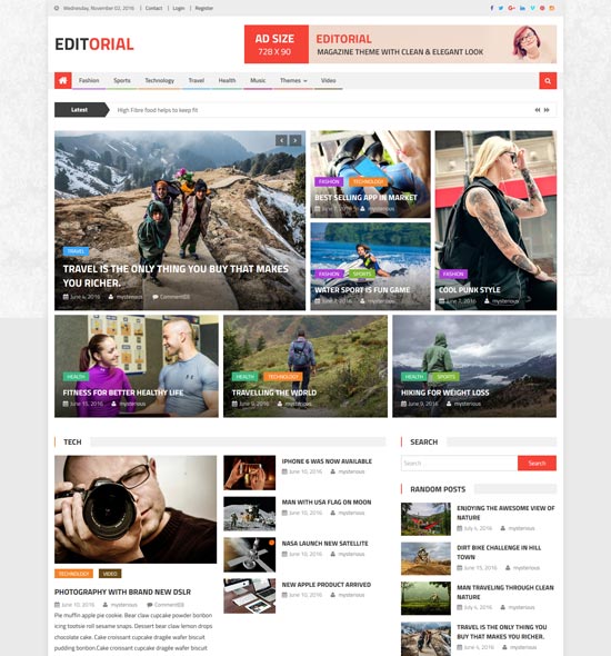 editoryal ücretsiz dergi stili WordPress teması
