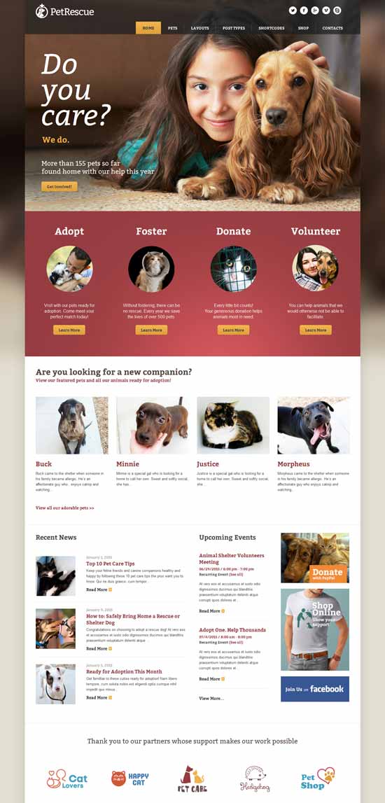 Pet-Kurtarma-Hayvanlar-WP-Teması