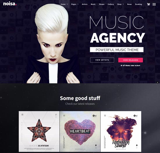 tema de eventos musicales de wordpress noisa